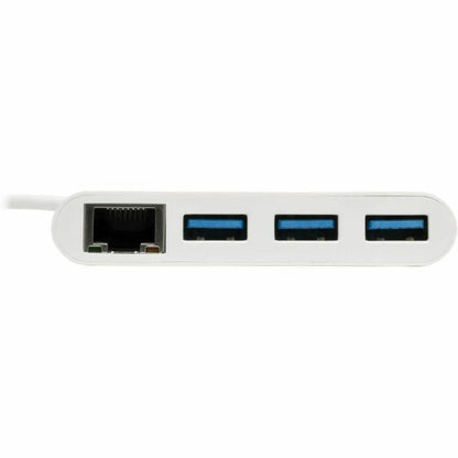 Eaton Tripp Lite Series 3-Port USB 3.1 Gen 1 Hub with Ethernet - USB-C to 3 USB-A and Gigabit Ethernet