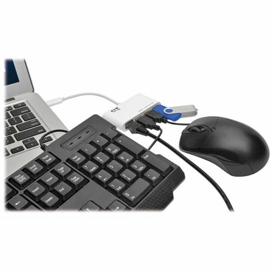 Eaton Tripp Lite Series 3-Port USB 3.1 Gen 1 Hub with Ethernet - USB-C to 3 USB-A and Gigabit Ethernet