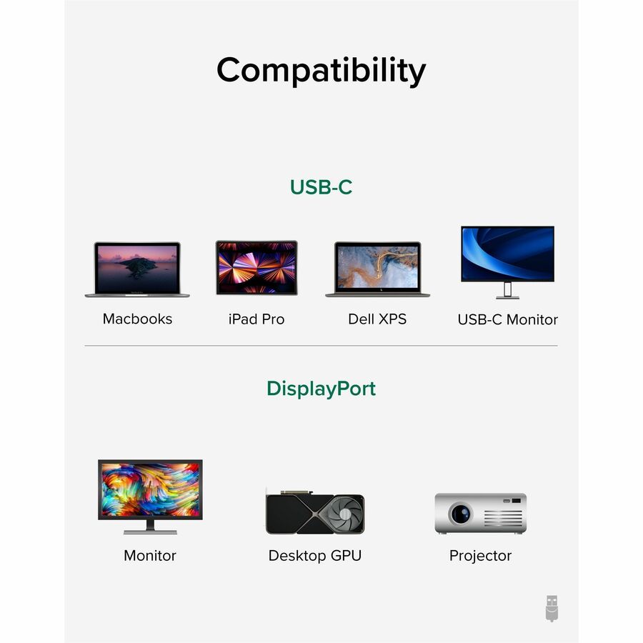 Plugable USB-C to DisplayPort Bi-Directional Adapter Cable, 6 ft (USBC-DP)
