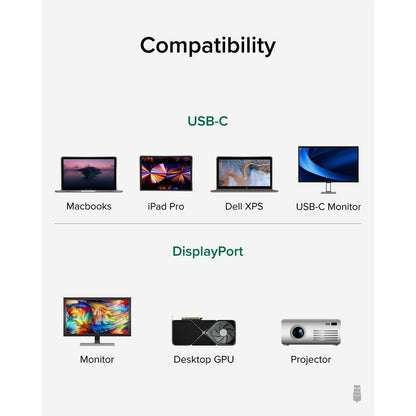 Plugable USB-C to DisplayPort Bi-Directional Adapter Cable, 6 ft (USBC-DP)