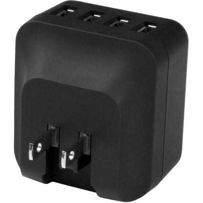 StarTech.com USB4PACBK 4-Port International Travel USB Wall Charger with 34W Power Output