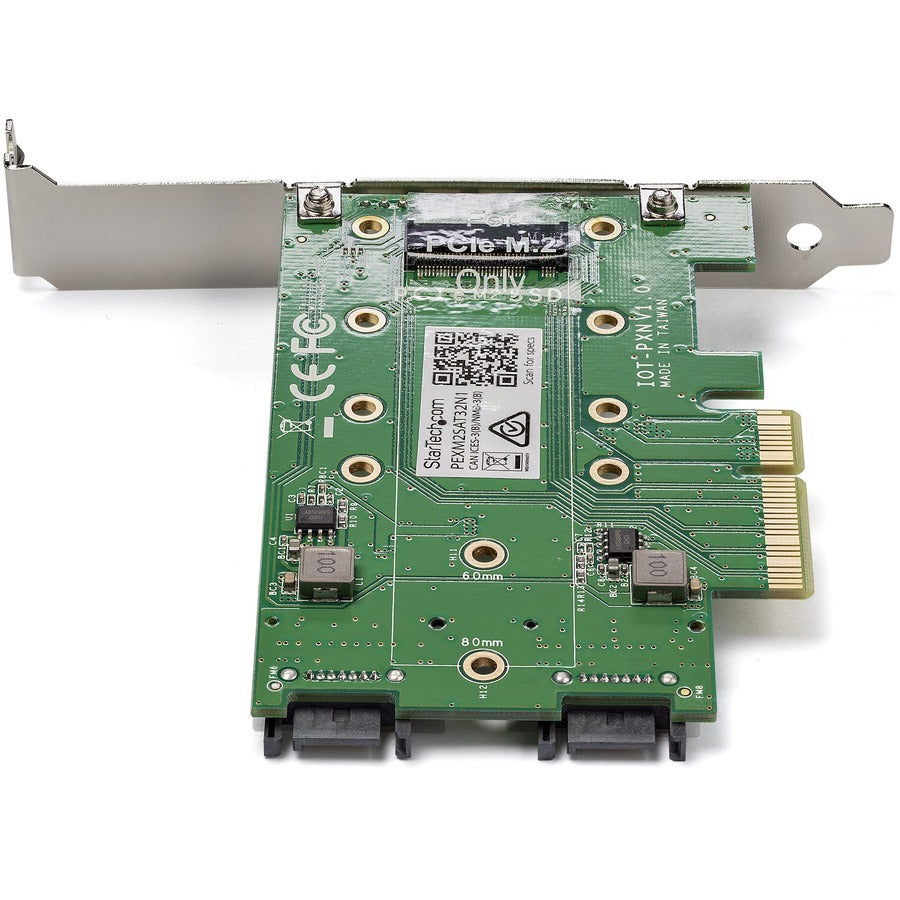 StarTech.com PEXM2SAT32N1 3-Port M.2 NGFF SSD Adapter Card for PCIe and SATA Drives