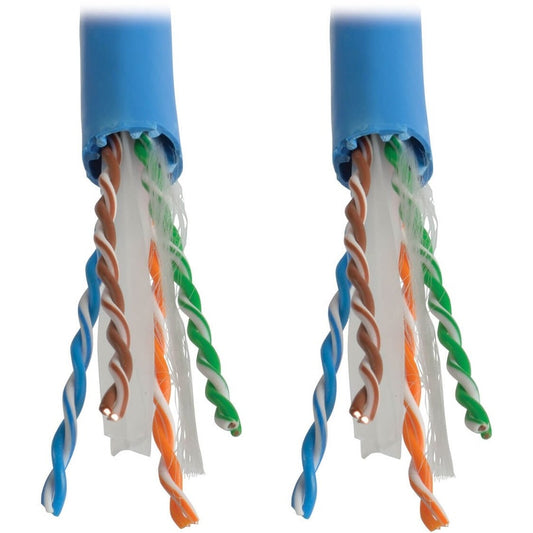 Eaton Tripp Lite Series Cat6a 10G Bulk Solid-Core PVC Ethernet Cable, Blue, 1000 ft