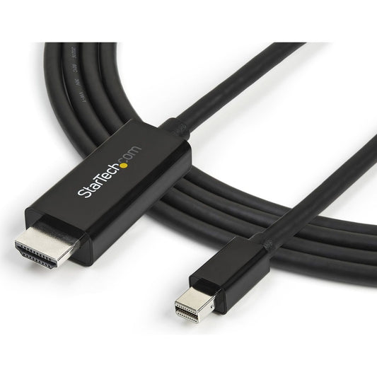 StarTech.com 10ft Mini DisplayPort to HDMI Cable - 4K 30Hz Video, MDP2HDMM3MB