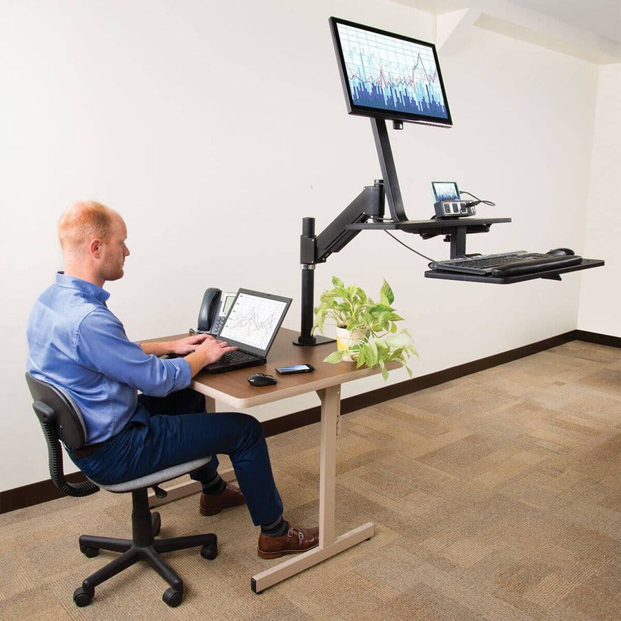 Eaton Tripp Lite WorkWise Single-Monitor Sit-Stand Desk Clamp Workstation WWSS1327CP