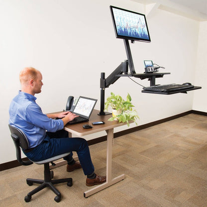 Eaton Tripp Lite WorkWise Single-Monitor Sit-Stand Desk Clamp Workstation WWSS1327CP