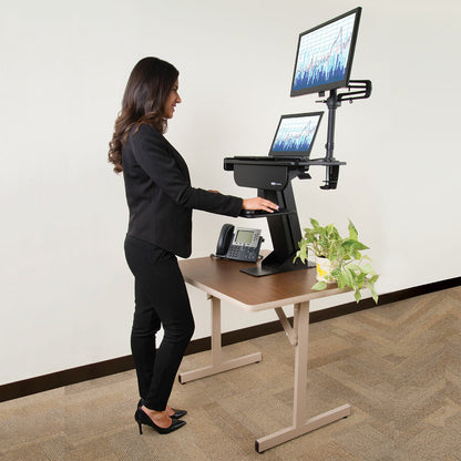 Eaton Tripp Lite WorkWise Single-Monitor Sit-Stand Desk Clamp Workstation WWSS1327CP