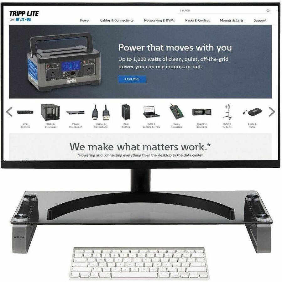 Eaton Tripp Lite Series Universal Glass-Top Monitor Riser - Supports up to 40 lb