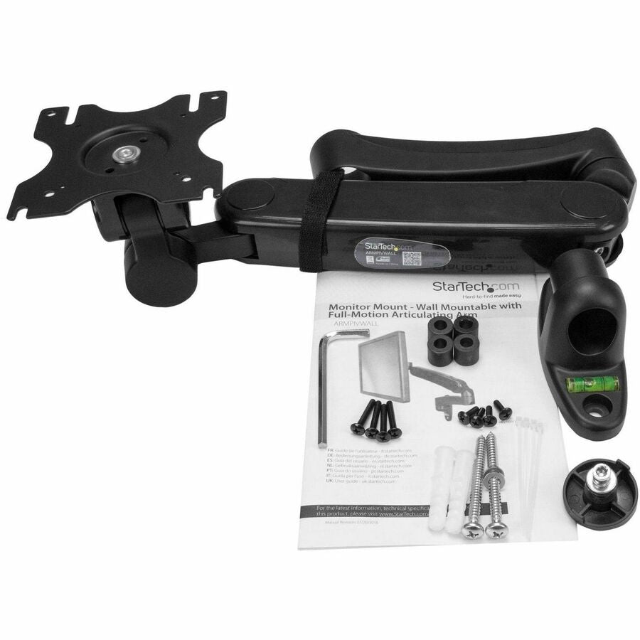 StarTech.com Wall-Mount Monitor Arm for VESA Displays Up to 34 Inches with Full Motion and One-Touch Height Adjustment