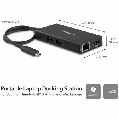 StarTech.com USB-C Multiport Adapter with 4K HDMI, Gigabit Ethernet, and 60W Power Delivery