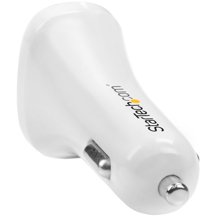 StarTech.com Dual Port USB Car Charger - White, 24W, 4.8A, Model USB2PCARWHS