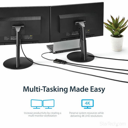 StarTech.com USB-C to Dual DisplayPort MST Hub Part MSTCDP122DP for Windows - 2-Port 4K UHD Multi-Monitor Splitter