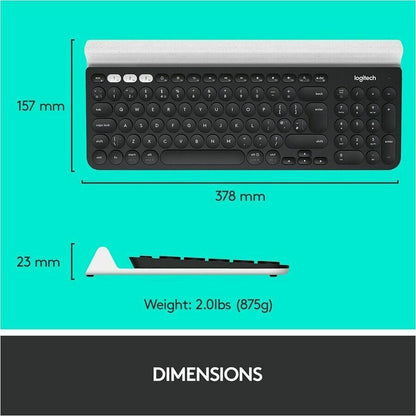 Logitech K780 Multi-Device Wireless Keyboard – Bluetooth & USB, White
