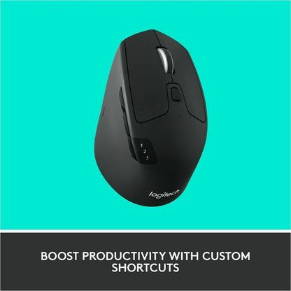 Logitech M720 Triathlon Multi-Device Wireless Mouse with Bluetooth and USB Receiver