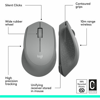 Logitech M330 SILENT PLUS Wireless Mouse – Quiet Optical Mouse with 24-Month Battery Life and Right-Hand Ergonomic Design