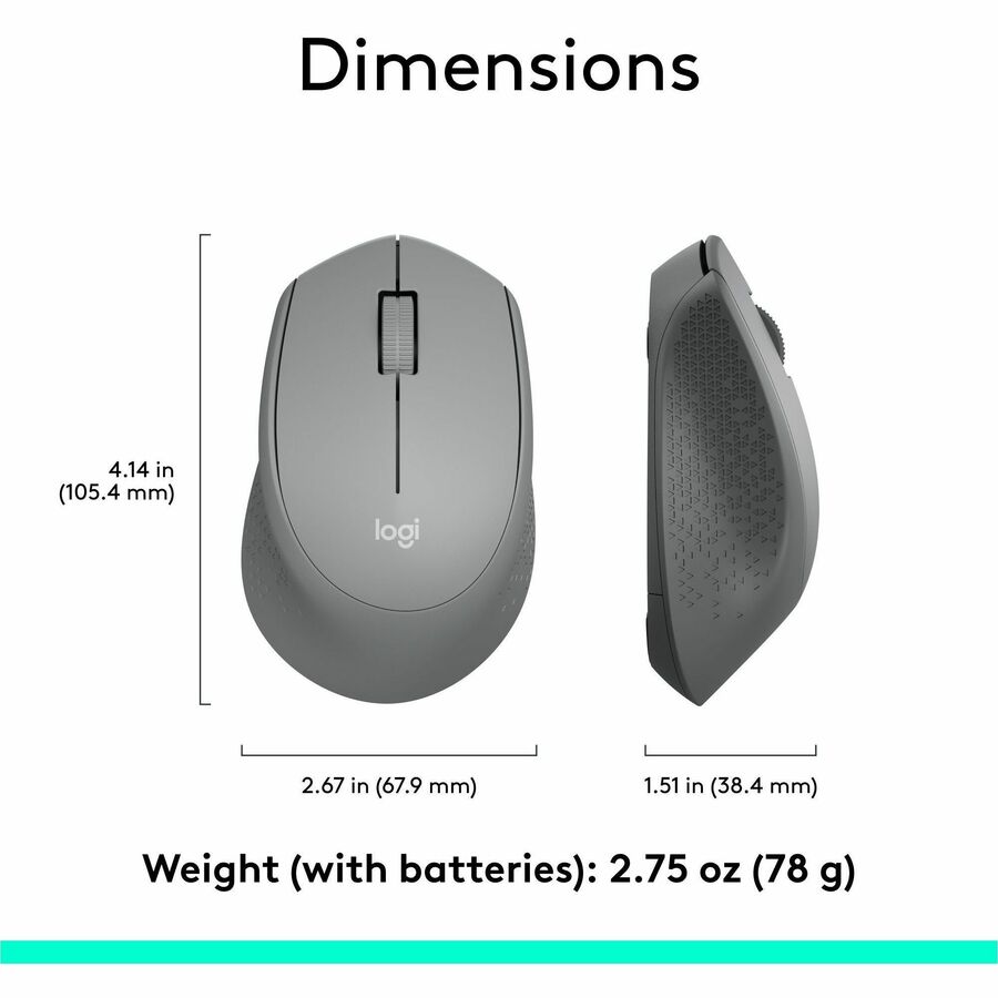 Logitech M330 SILENT PLUS Wireless Mouse – Quiet Optical Mouse with 24-Month Battery Life and Right-Hand Ergonomic Design