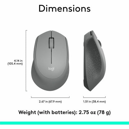 Logitech M330 SILENT PLUS Wireless Mouse – Quiet Optical Mouse with 24-Month Battery Life and Right-Hand Ergonomic Design