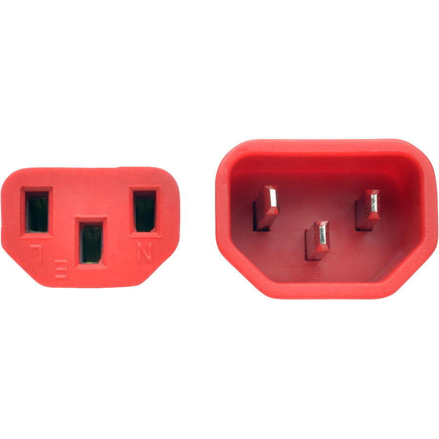 Eaton Tripp Lite Series Heavy-Duty Power Extension Cord P005-002-ARD, C13 to C14, 2 ft, 15A 250V Red