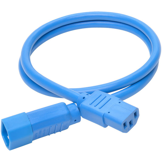 Eaton Tripp Lite Series Heavy-Duty PDU Power Cord, C13 to C14 - 15A, 250V, 3 ft, Blue