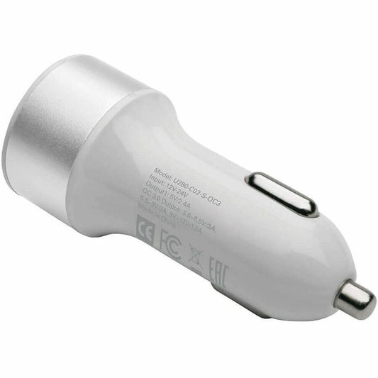 Eaton Tripp Lite Series U280-C02-S-QC3 Dual-Port USB Car Charger with Qualcomm Quick Charge 3.0 Technology