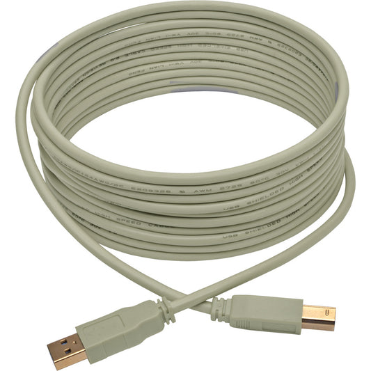 Eaton Tripp Lite Series USB 2.0 A to B Cable (M/M), 15 ft, Beige