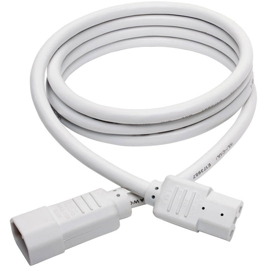 Eaton Tripp Lite Series Power Cord C14 to C15, 6 ft, 15A, 250V, White - Heavy-Duty Computer Power Cable