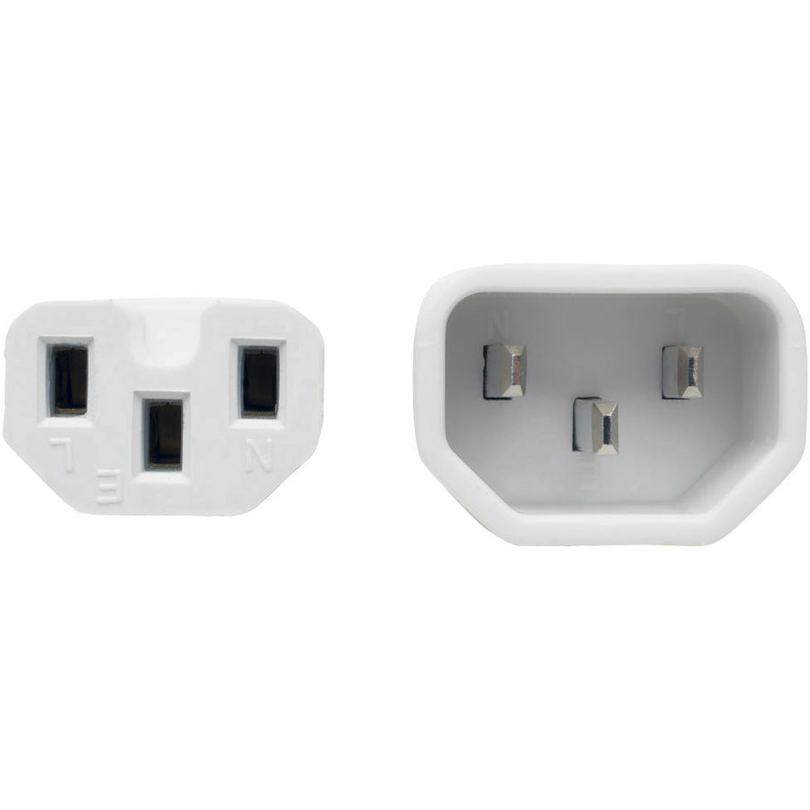 Eaton Tripp Lite Series Power Cord C14 to C15, 6 ft, 15A, 250V, White - Heavy-Duty Computer Power Cable
