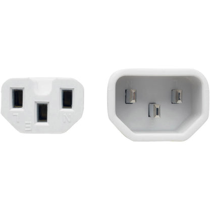 Eaton Tripp Lite Series Power Cord C14 to C15, 6 ft, 15A, 250V, White - Heavy-Duty Computer Power Cable