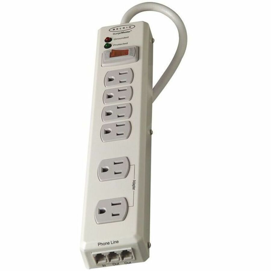 Belkin 6-Outlet Metal Surge Protector with 6ft Power Cord - 1240 Joules - Beige
