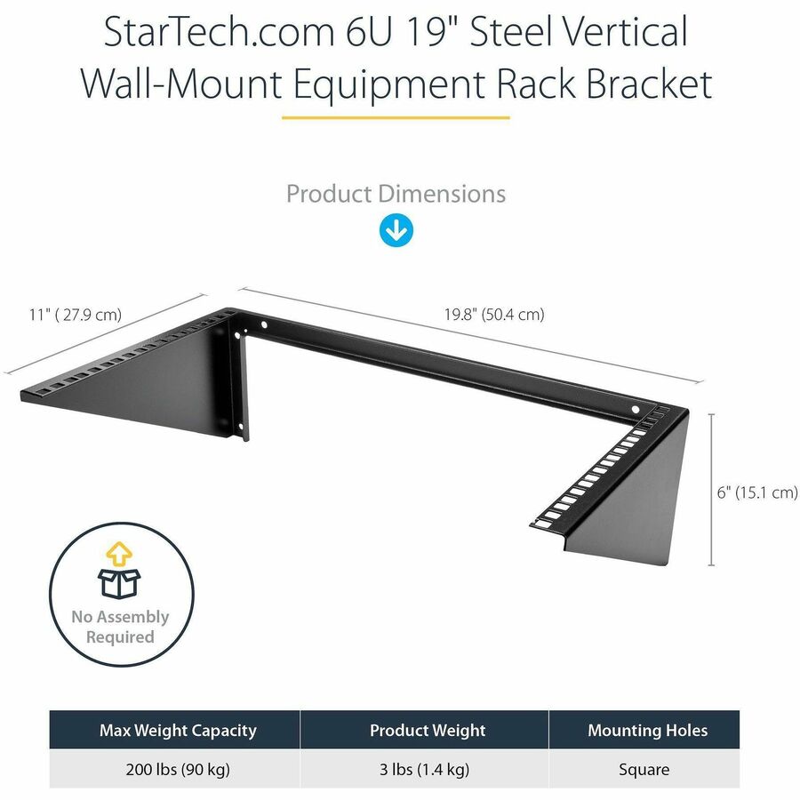 StarTech.com 6U Vertical Wall-Mount Server Rack with Solid Steel Construction