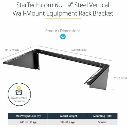 StarTech.com 6U Vertical Wall-Mount Server Rack with Solid Steel Construction