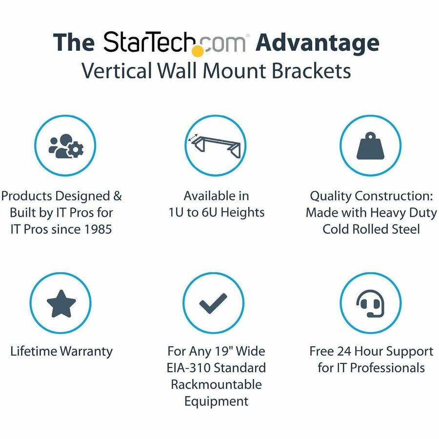 StarTech.com 6U Vertical Wall-Mount Server Rack with Solid Steel Construction