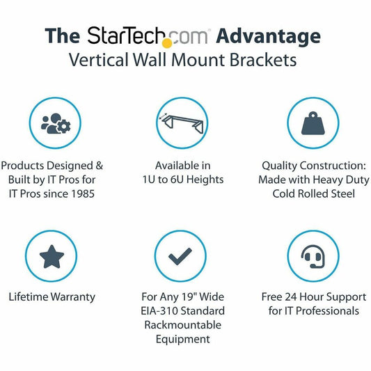 StarTech.com 6U Vertical Wall-Mount Server Rack with Solid Steel Construction
