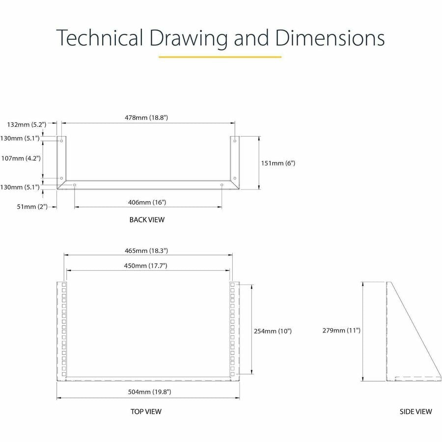 StarTech.com 6U Vertical Wall-Mount Server Rack with Solid Steel Construction