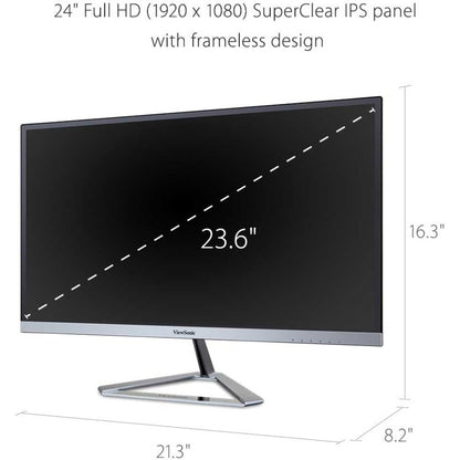 ViewSonic VX2476-SMHD 24-Inch Full HD IPS Monitor with Ultra-Thin Bezel and Versatile Connectivity