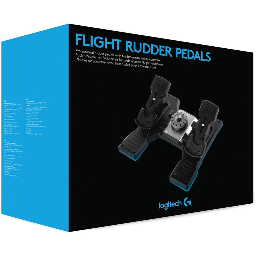 Logitech G Flight Rudder Pedals with Toe Brake - Professional Flight Simulation Control