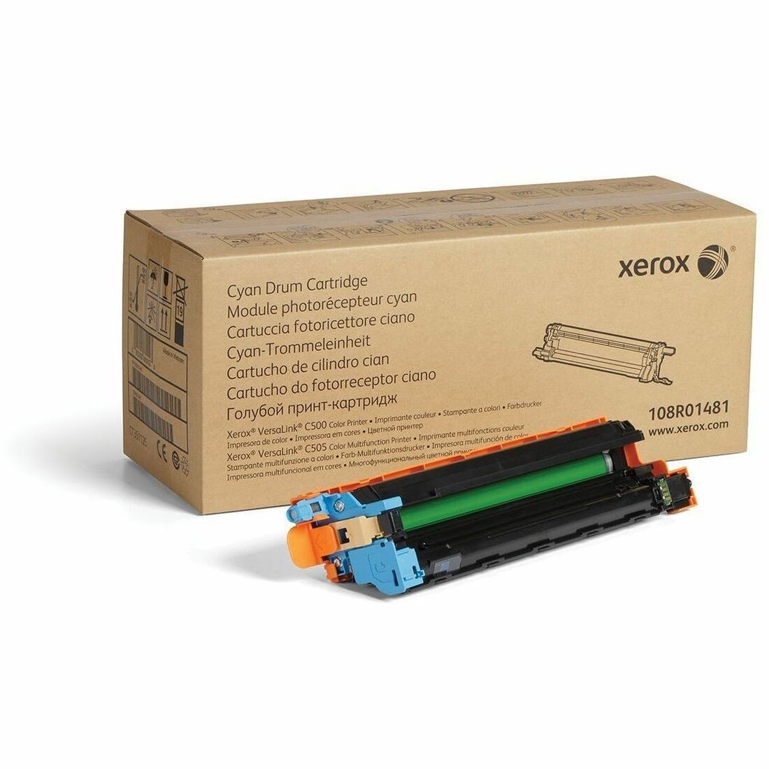 Xerox Genuine Cyan Drum Cartridge for VersaLink C500 and C505 Printers – 40,000 Page Capacity