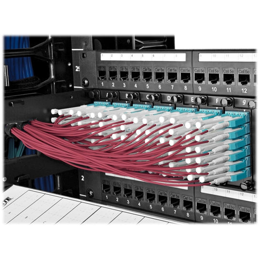 Eaton Tripp Lite Series 10G Duplex Multimode 50/125 OM4 LSZH Fiber Optic Cable with LC Connectors - Magenta, 13.1 ft