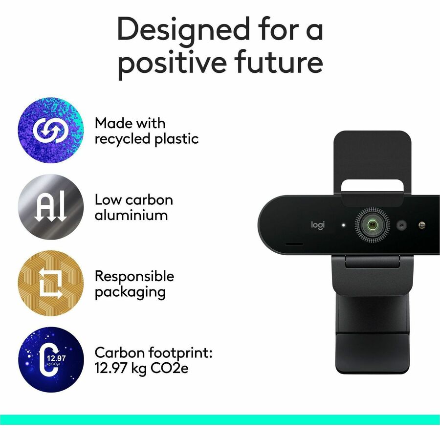 Logitech Brio 4K Ultra HD Webcam with RightLight 3 and HDR for Business