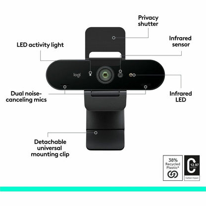 Logitech Brio 4K Ultra HD Webcam with RightLight 3 and HDR for Business