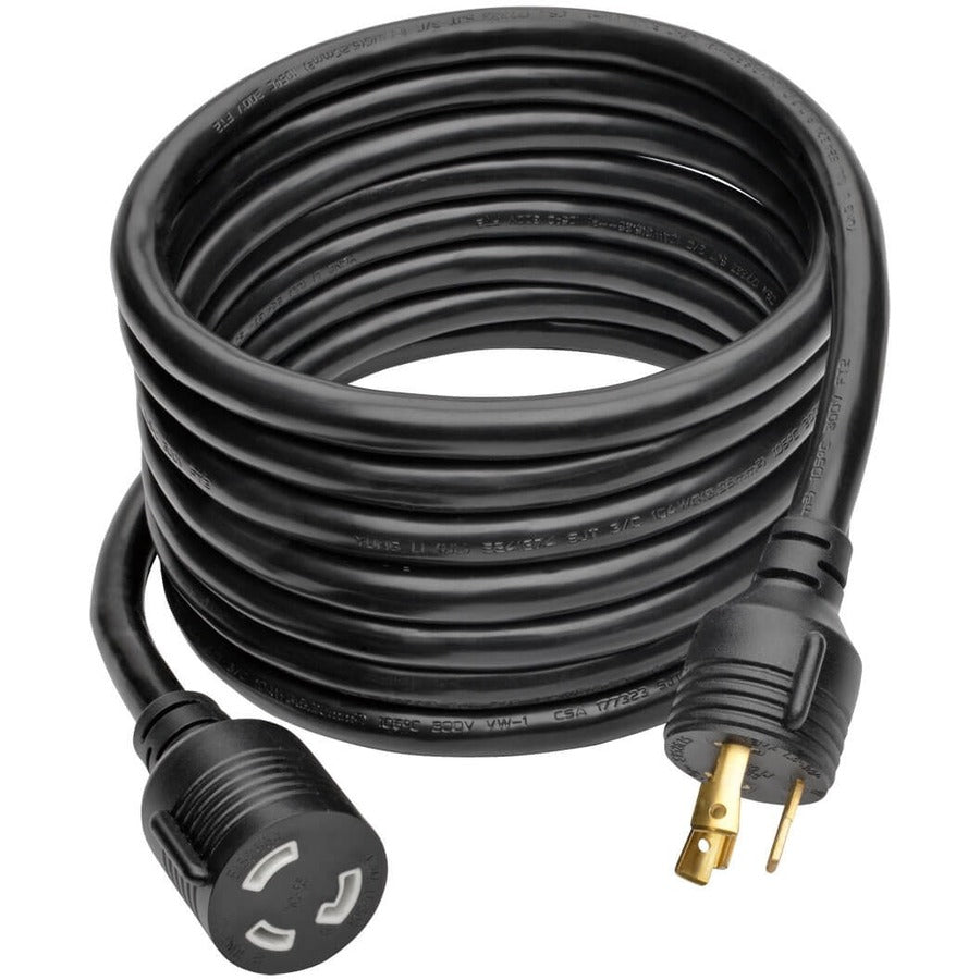 Eaton Tripp Lite Series Power Extension Cord P046-015-LL-30A, 15 ft., 30A, 125V, NEMA L5-30P to NEMA L5-30R, Heavy-Duty Black Cord with Locking Connectors