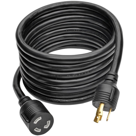 Eaton Tripp Lite Series Power Extension Cord P046-015-LL-30A, 15 ft., 30A, 125V, NEMA L5-30P to NEMA L5-30R, Heavy-Duty Black Cord with Locking Connectors