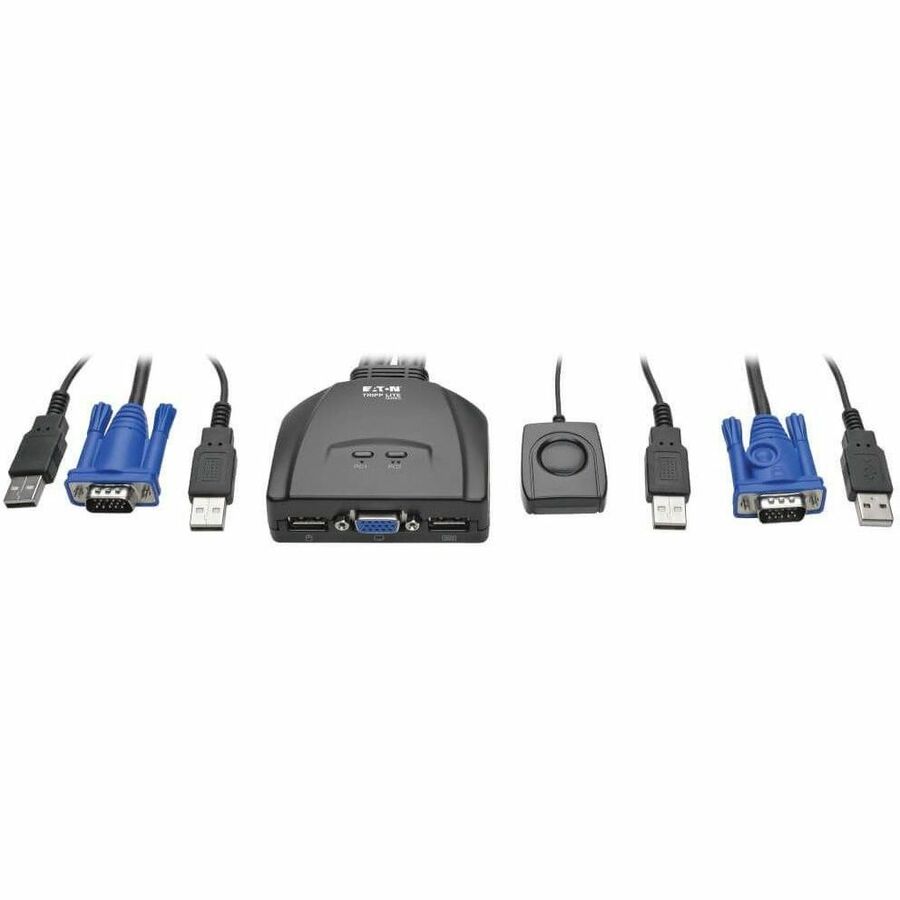 Eaton Corporation B032-VU2 2-Port USB/VGA Cable KVM Switch for Dual Computer Control