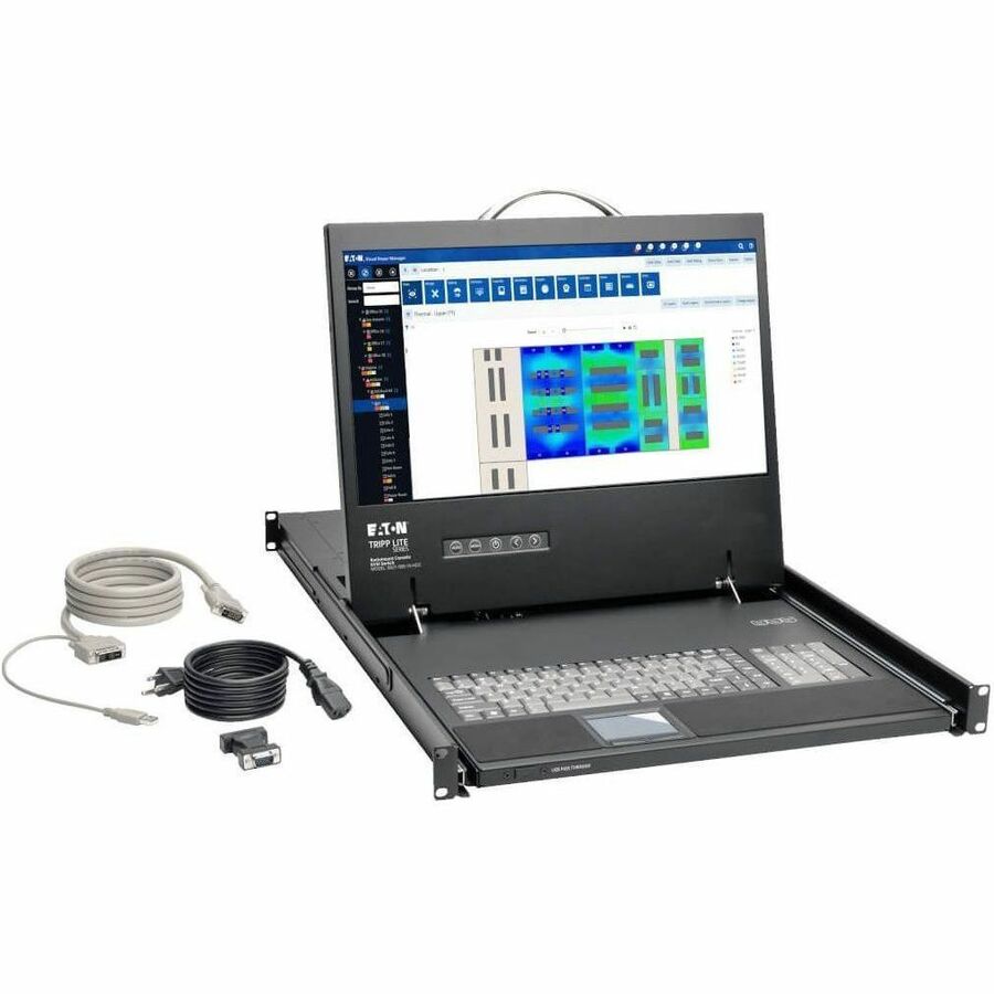 Eaton Tripp Lite Series 1U Rack-Mount Console with 19-Inch Full HD LCD and DVI/VGA Support