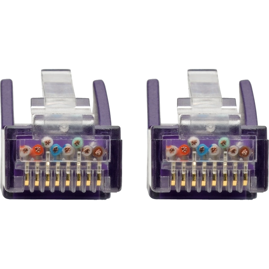 Eaton Tripp Lite Series Cat6 Gigabit Snagless Molded UTP Patch Cable (N201-002-PU), 2 ft, Purple
