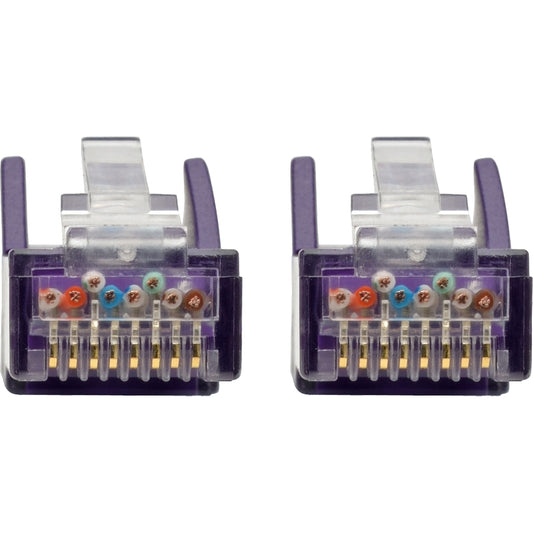 Eaton Tripp Lite Series Cat6 Gigabit Snagless Molded UTP Patch Cable (N201-002-PU), 2 ft, Purple