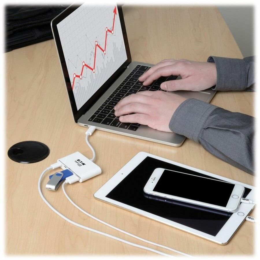 Eaton Tripp Lite Series 4-Port USB-C Hub with USB 3.1 Gen 1 - Portable External Adapter with Dual USB-A and USB-C Ports