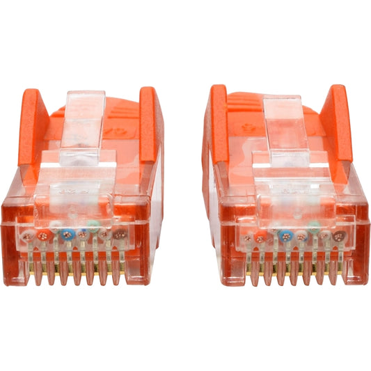 Eaton Tripp Lite Series Cat6 Gigabit Snagless Molded UTP Ethernet Patch Cable (RJ45 M/M), 1 ft, Orange