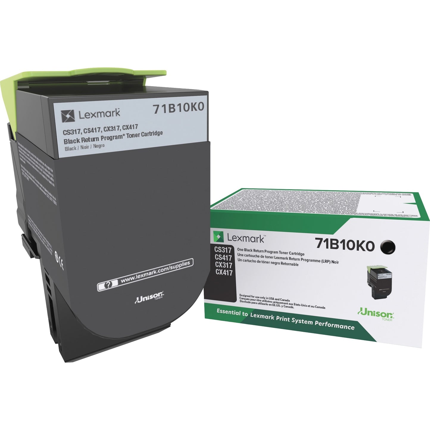 Xerox Corporation Lexmark Unison Original Laser Toner Cartridge Black Part 71B10K0 for Lexmark CS & CX Series Printers