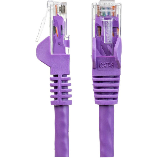 StarTech.com 6-inch Purple Cat6 Ethernet Patch Cable - Snagless Gigabit UTP for High-Performance Network Connections